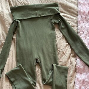 Olive Green Off-Shoulder Jumpsuit